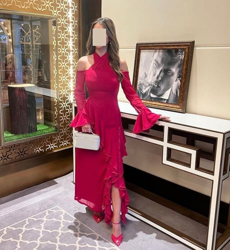 فستان فوشي انيق