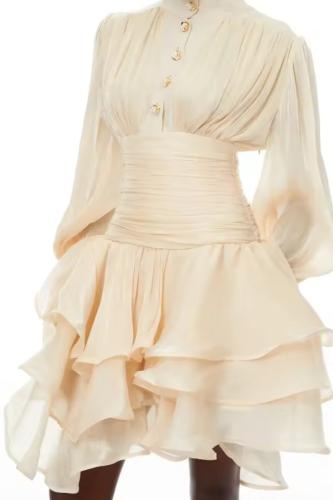 فستان أنيق شيفون بقصة خصر محددة