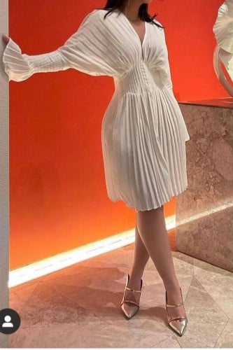 فستان قصير مكسر - بلونين