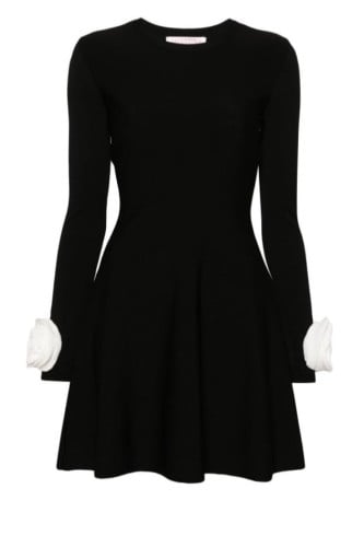 فستان مزين بالورد البارز 3D مع الاكمام-متوفر طويل...