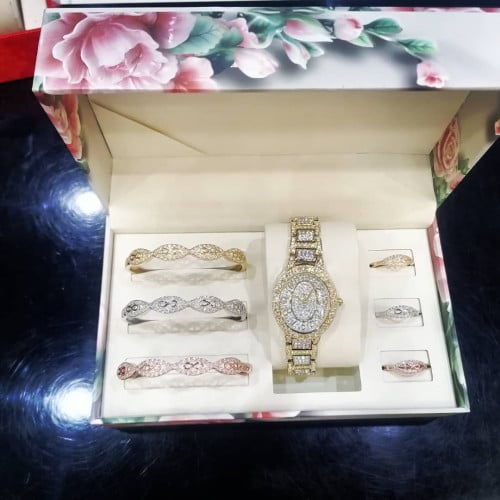 طقم ساعه واساور وخواتم