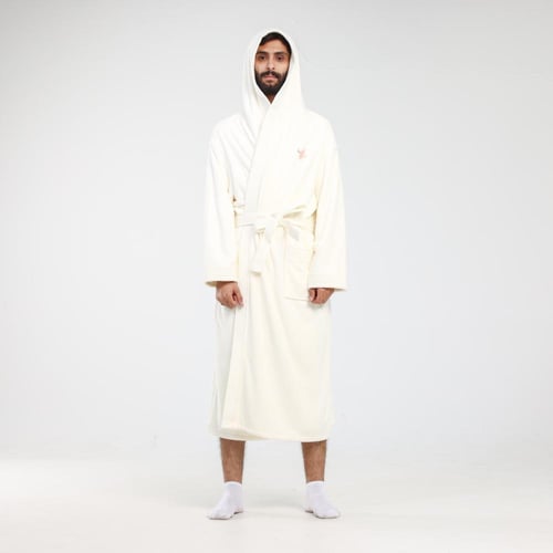 روب مع هودي - ابيض اوف وايت