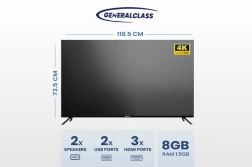 شاشة جنرال كلاس50 بوصة سمارت ويبوس ضد الكسر موديل...