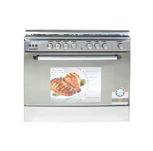 فرن بيسك 60*90 غاز 5 عيون امان كامل موديل R9060- B...