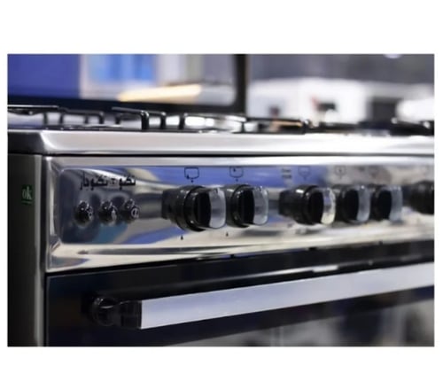 فرن تكنو جاز غاز 5 عيون مع شواية ومروحة مقاس 60*90