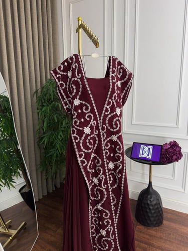 جلابية ياربي تطريز كمبيوتر شيفون بليسا كلوش