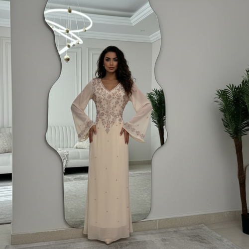 فستان شيفون بيج
