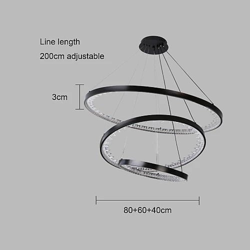 نجف مودرن اسود لون الانارة 3اضاءات 400*600*800 125...