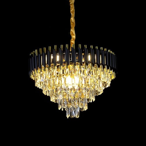 نجف كريستال لون الشكل اسود مع ذهبي تصميم أنيق وراق...