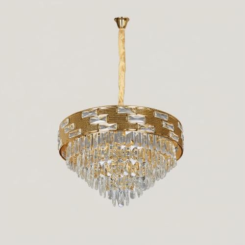 نجف مودرن ثريا كرستال مقاس 80 سم لون ذهبي E14/15