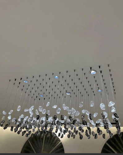 نجف حجر كرستال معلق شكل مستطيل المقاس 56 * 1.2 الل...