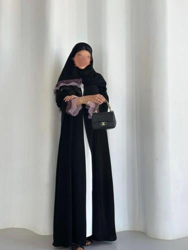 عباية صيفية كريب كوري اسود