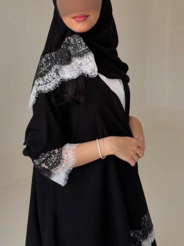 عباية صيفية كريب مستقبل كوري - عبايات ساره