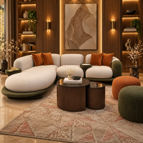كنب مودولار مودرن بتصميم عصري مع بوفات