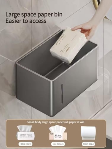 موزع ورق تواليت عصري، يُثبّت على الحائط، مزود برفّ...