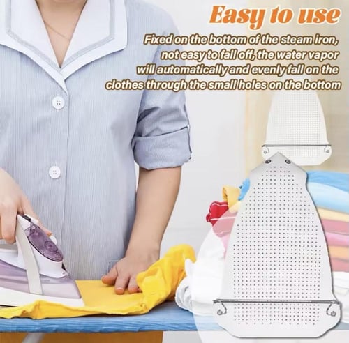 غطاء أبيض للوح الكي. يحتوي على حلقات معدنية في الأ...