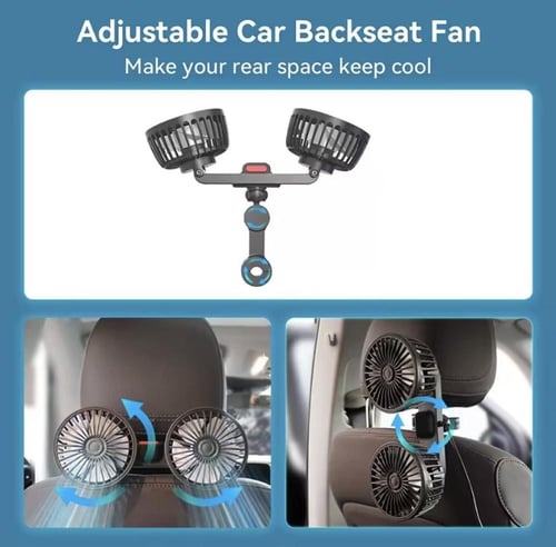 مروحة سيارة ثنائية الرؤوس تُثبّت على مسند رأس مقعد...