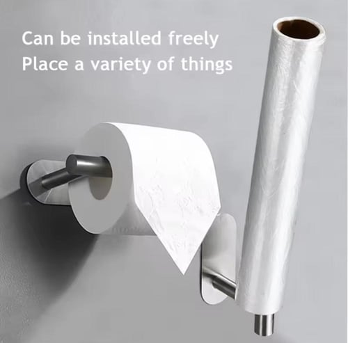 حامل ورق تواليت يُثبّت على الحائط. يتميز بتصميم عص...