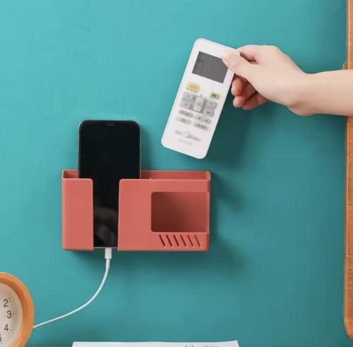 حامل حائطي مزدوج الاستخدام، مصمم لحفظ أغراض الهوات...