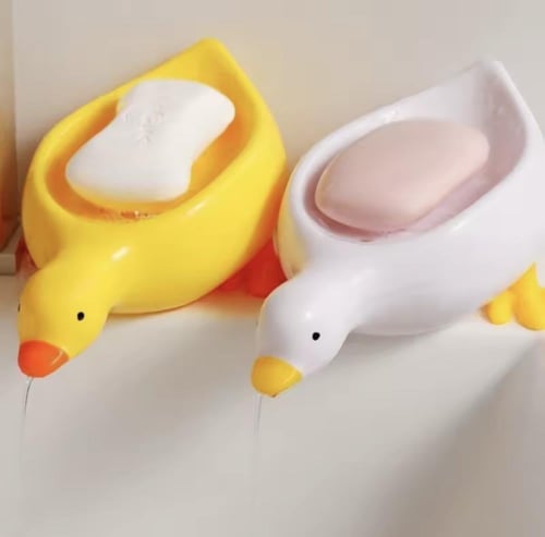 حاملات صابون على شكل بطة، تتميز بخاصية تصريف للحفا...