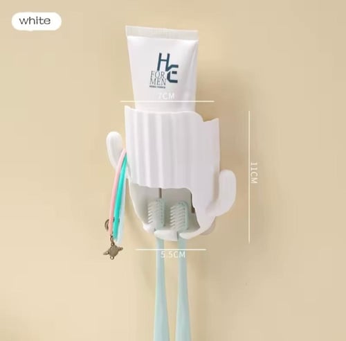 حامل لفرشاة ومعجون الأسنان يُثبّت على الحائط، مُصم...
