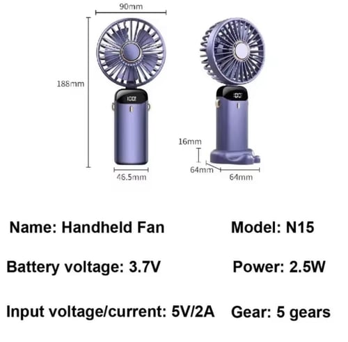 مروحة كهربائية محمولة بتصميم محمول وقابل للطي لسهو...