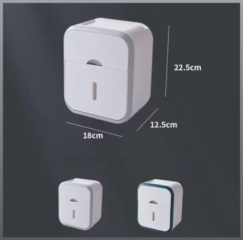 صندوق لحفظ ورق التواليت مصمم للتركيب على الحائط دو...