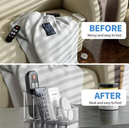 منظم شفاف متعدد الأقسام، مصمم لحمل أجهزة التحكم عن...