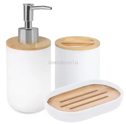 طقم إكسسوارات حمام، يتكون من موزع صابون، وحامل فرش...