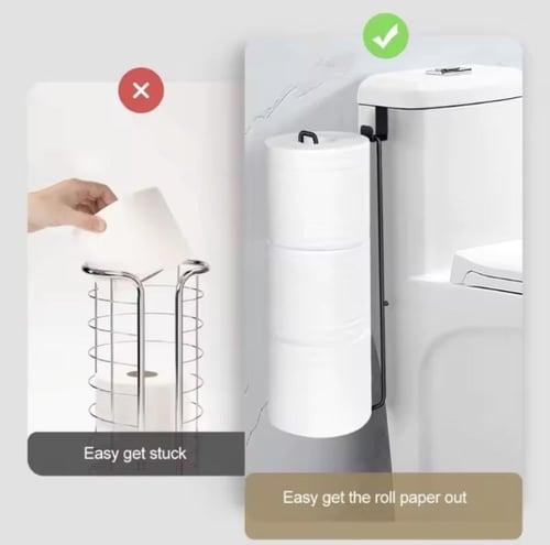 حامل ورق تواليت مصمم لتخزين عدة لفات. يتميز بتصميم...