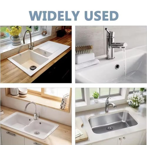 مجموعة من أربعة أغطية كروم لفتحات الأحواض. صُممت ل...