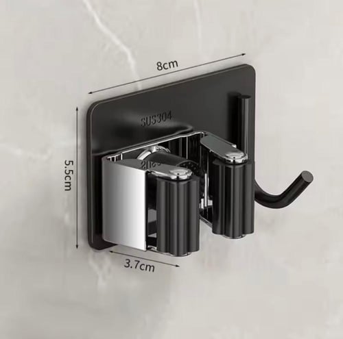 منظم مثبت على الحائط مصمم لتعليق أدوات التنظيف وال...