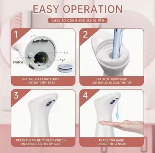 موزع الصابون الأوتوماتيكي الذكي. يعمل بتقنية الاست...