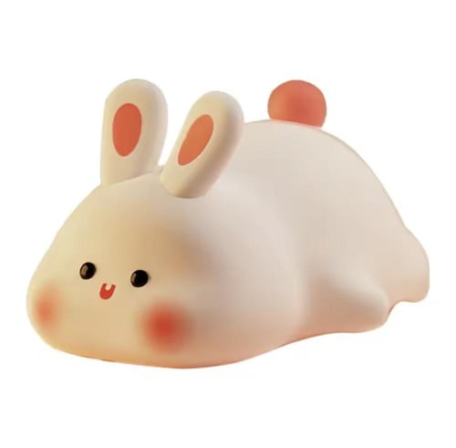 مصباح ليلي ناعم وقابل للضغط، على شكل أرنب. صُمم لت...