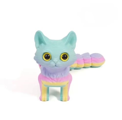 مجموعة من مجسمات القطط الملونة والقابلة للتجميع، ت...