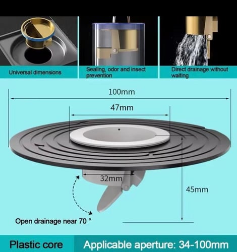 مصرف أرضي بقطر كبير جدًا، مصمم لعزل الروائح. يتميز...