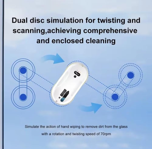 روبوت لتنظيف النوافذ آليًا. يتميز بتصميم أنيق وجها...