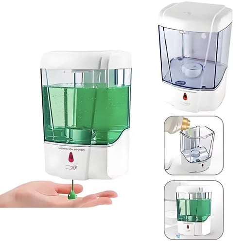 موزع صابون أوتوماتيكي مزود بخزان كبير شفاف يتميز ب...