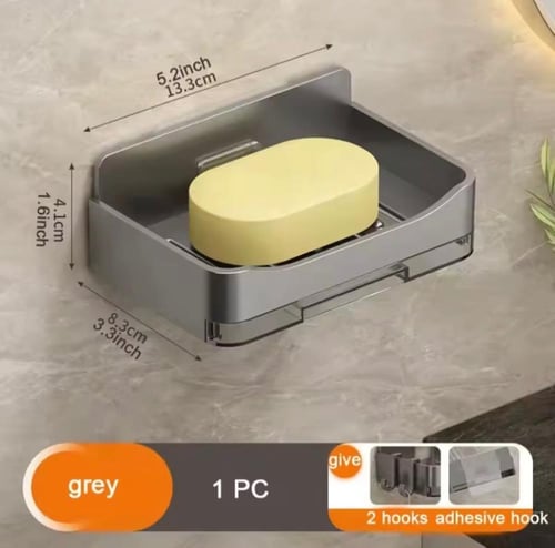 حامل صابون حائطي بتصميم عصري أنيق. يتميز بفتحة تصر...