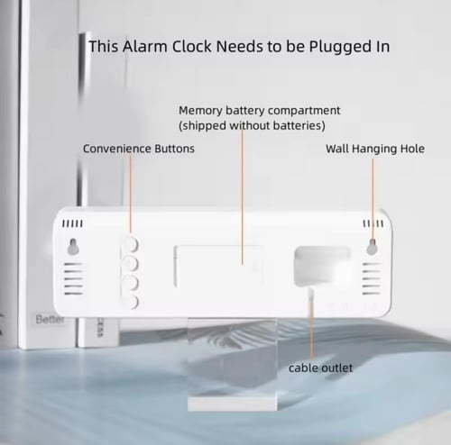 ساعة حائط رقمية حديثة تتميز بشاشة كبيرة وسهلة القر...