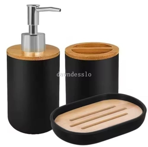 طقم إكسسوارات حمام، يتكون من موزع صابون، وحامل فرش...