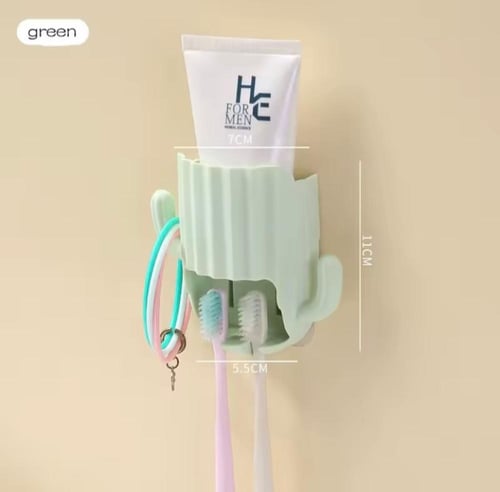 حامل لفرشاة ومعجون الأسنان يُثبّت على الحائط، مُصم...