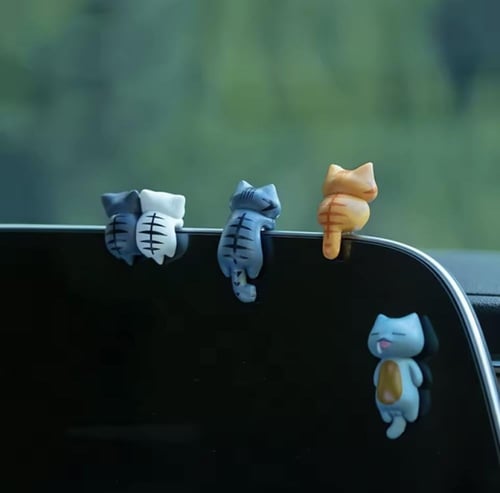 مجموعة من ستة مجسمات قطط وكلاب لطيفة مصممة لتزيين...