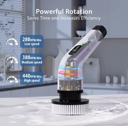 مجموعة فرشاة تنظيف كهربائية مزودة بفرشاة يدوية لاس...