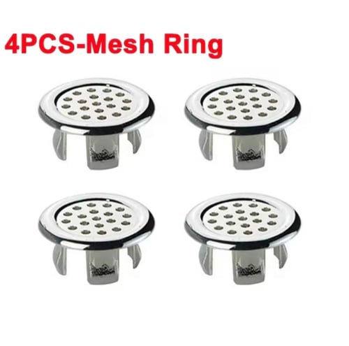 مجموعة من أربعة أغطية كروم لفتحات الأحواض. صُممت ل...