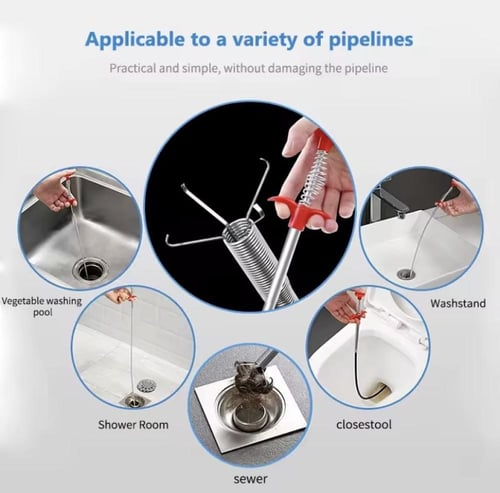 أداة لتنظيف المصارف مزودة بنابض معدني مرن ومخلب ما...