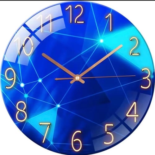 ساعة الحائطية العصرية بتصميم دائري أنيق مع خلفية د...