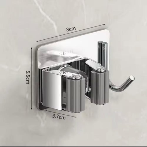 منظم مثبت على الحائط مصمم لتعليق أدوات التنظيف وال...