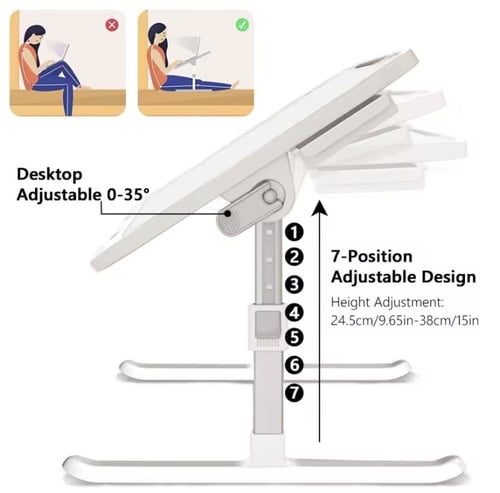 مكتب محمول قابل للتعديل لأجهزة الكمبيوتر المحمولة،...