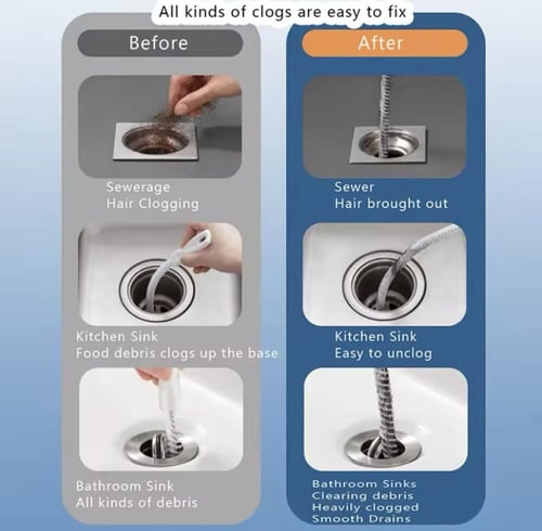 أداة تنظيف مصارف عملية مصممة لإزالة الشعر والرواسب...